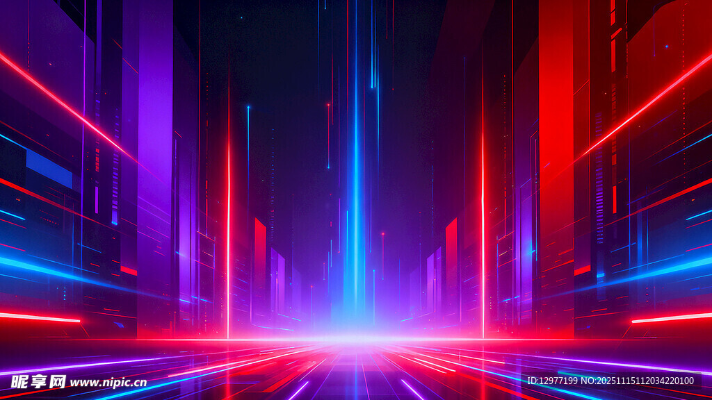 未来感霓虹科技空间场景