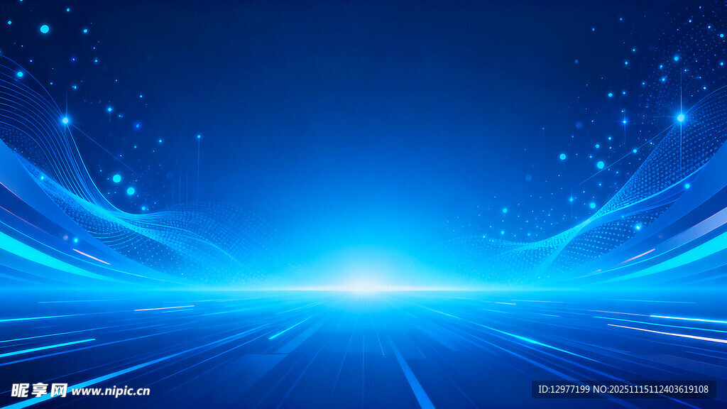 蓝色科技感光线背景画面