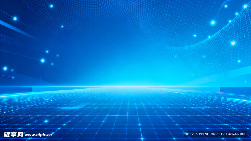 科技感蓝色数字空间背景