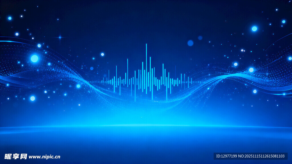 梦幻蓝色科技风城堡背景