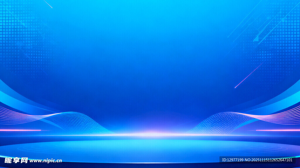 蓝色科技风渐变背景图