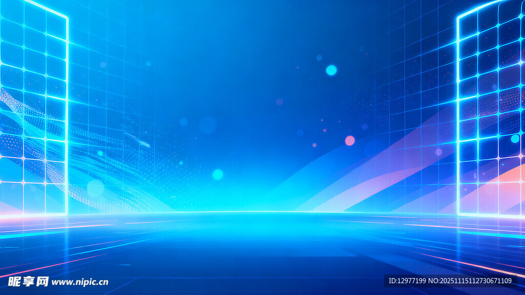 科技感霓虹城市夜景背景