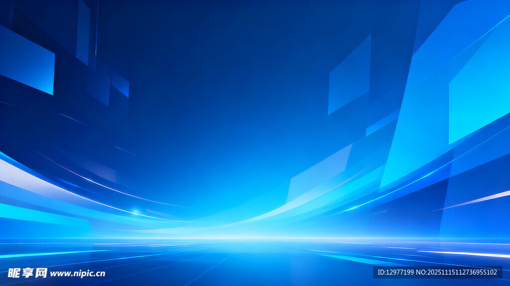 科技感蓝色动态光影背景