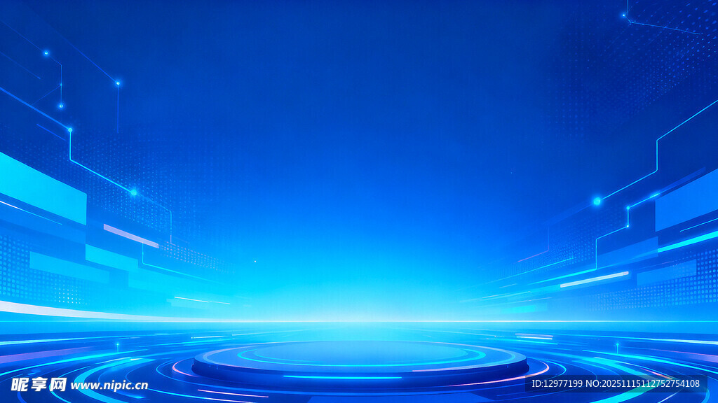 科技感蓝色光效背景画面