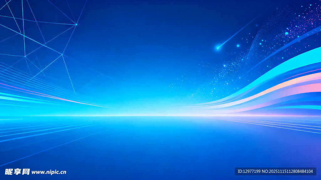 蓝色科技风抽象背景图