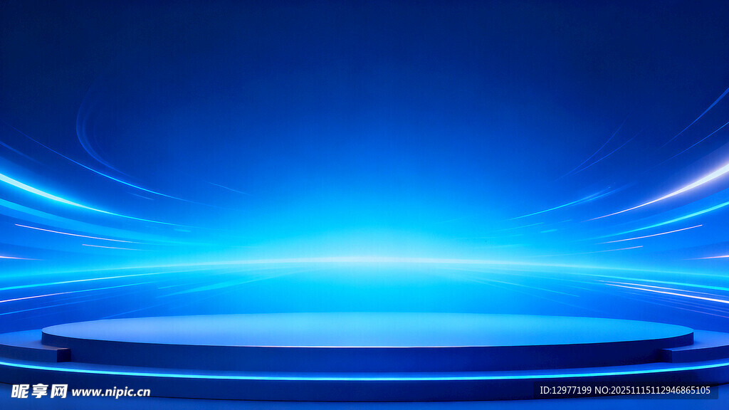 蓝色科技风舞台背景