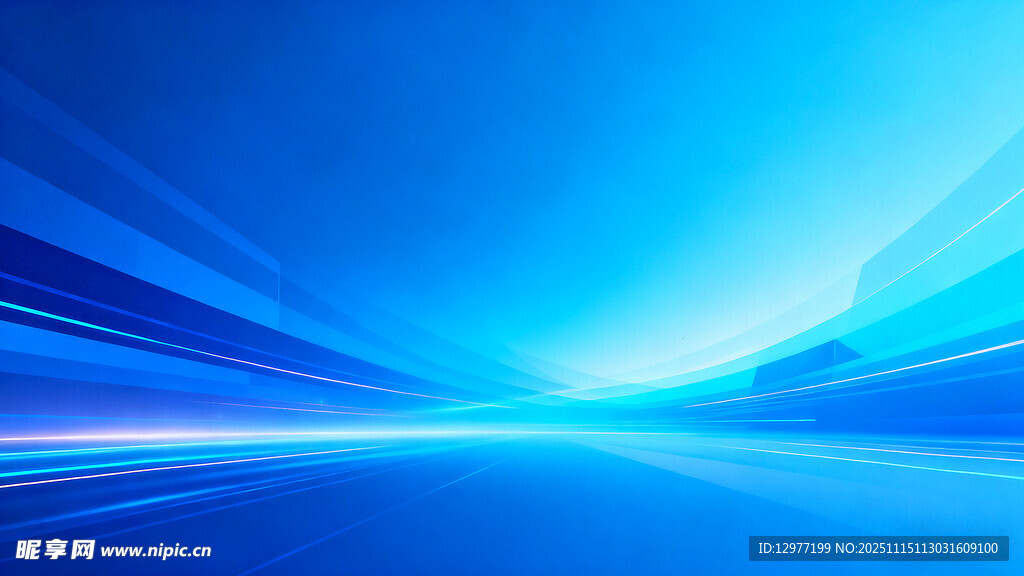 蓝色科技感光线背景图