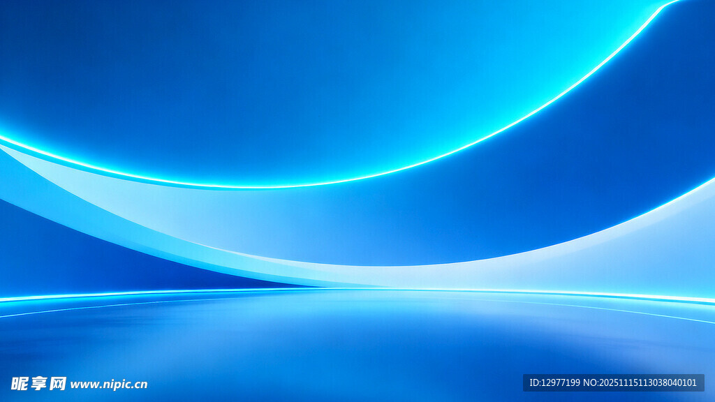 蓝色科技感抽象光影背景