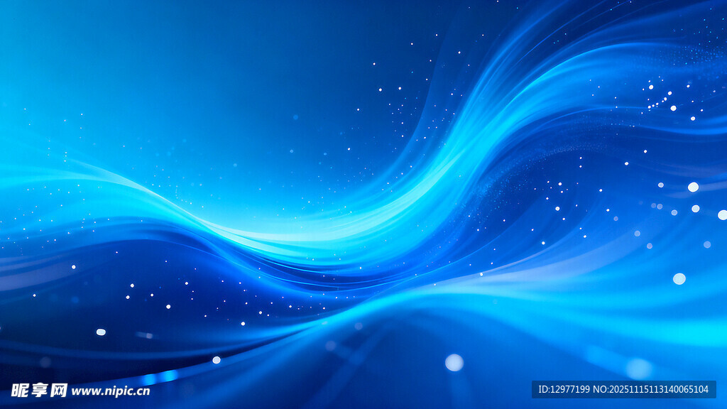 蓝色梦幻流动线条背景图
