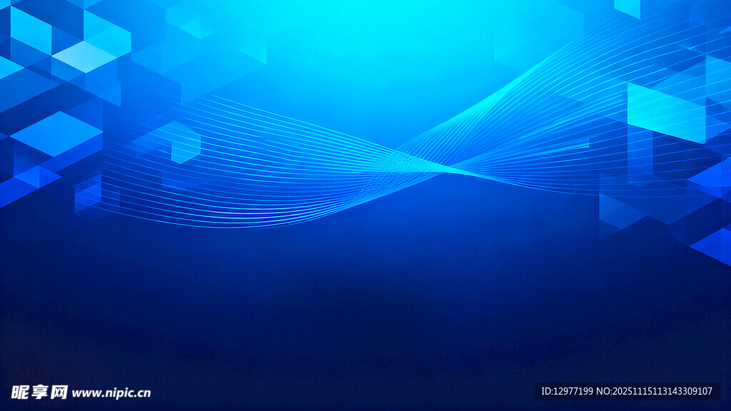 蓝色科技风几何背景图案