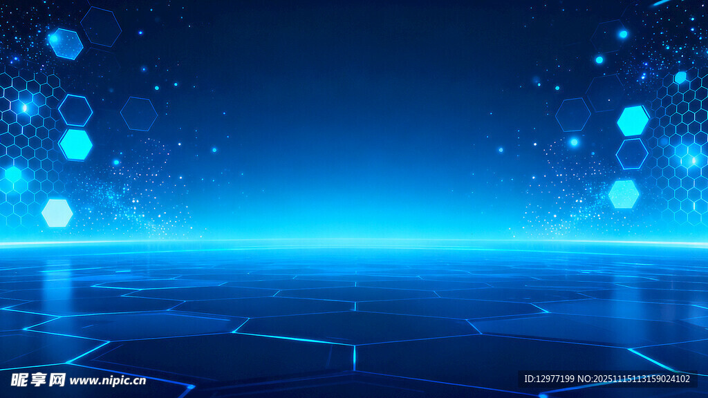 科技感蓝色未来空间背景
