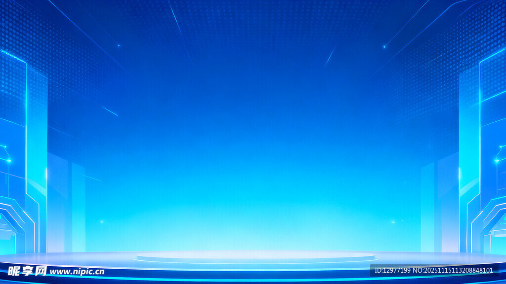 蓝色科技风虚拟场景背景