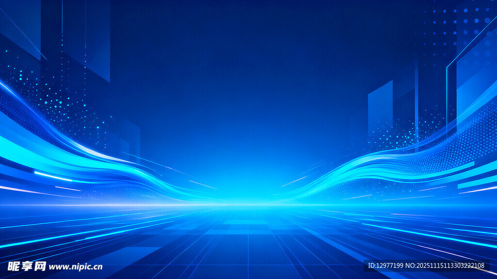 蓝色科技感光线背景画面