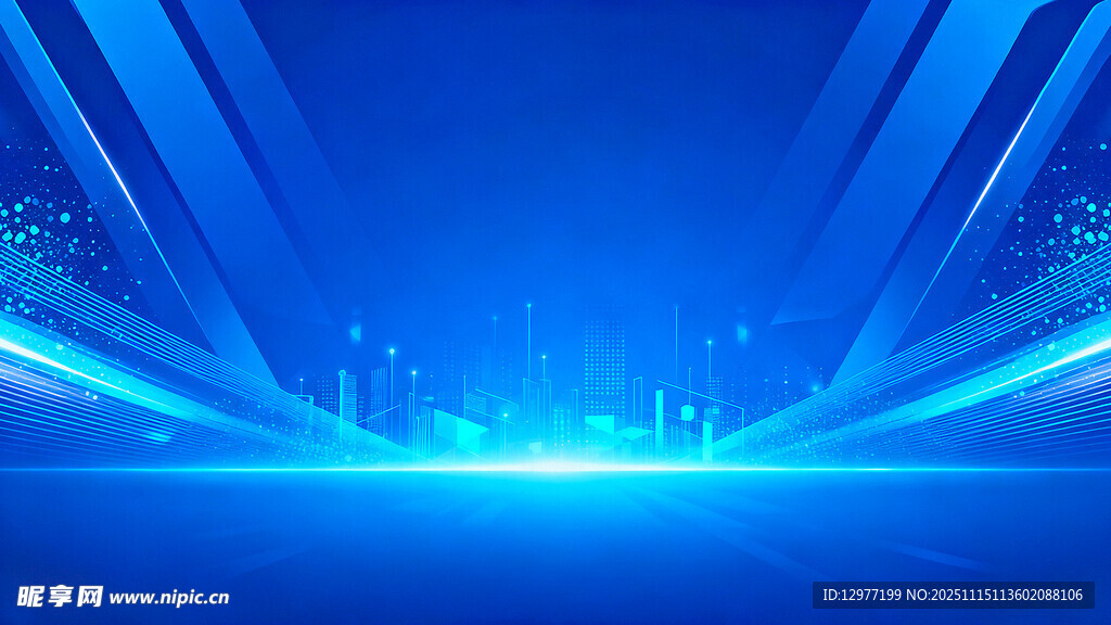 蓝色科技感光线背景图