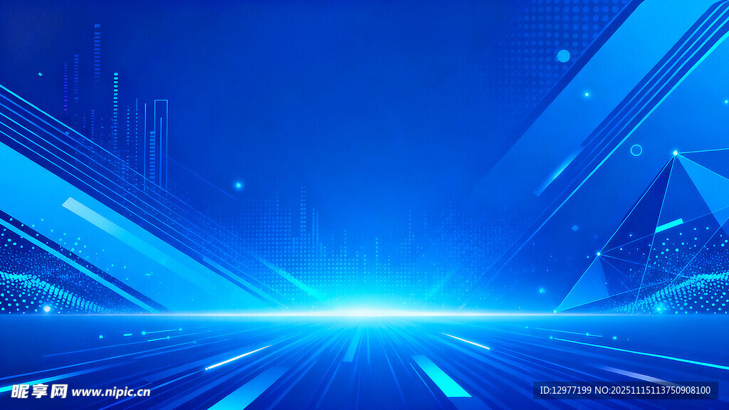 蓝色科技感未来空间背景