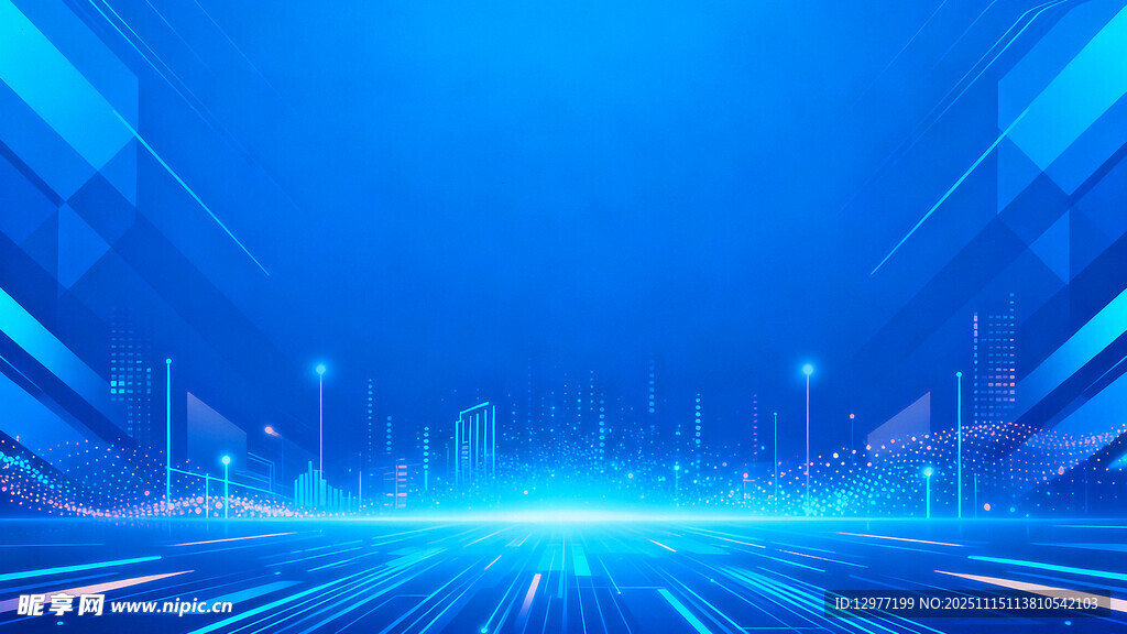 蓝色科技感未来空间背景