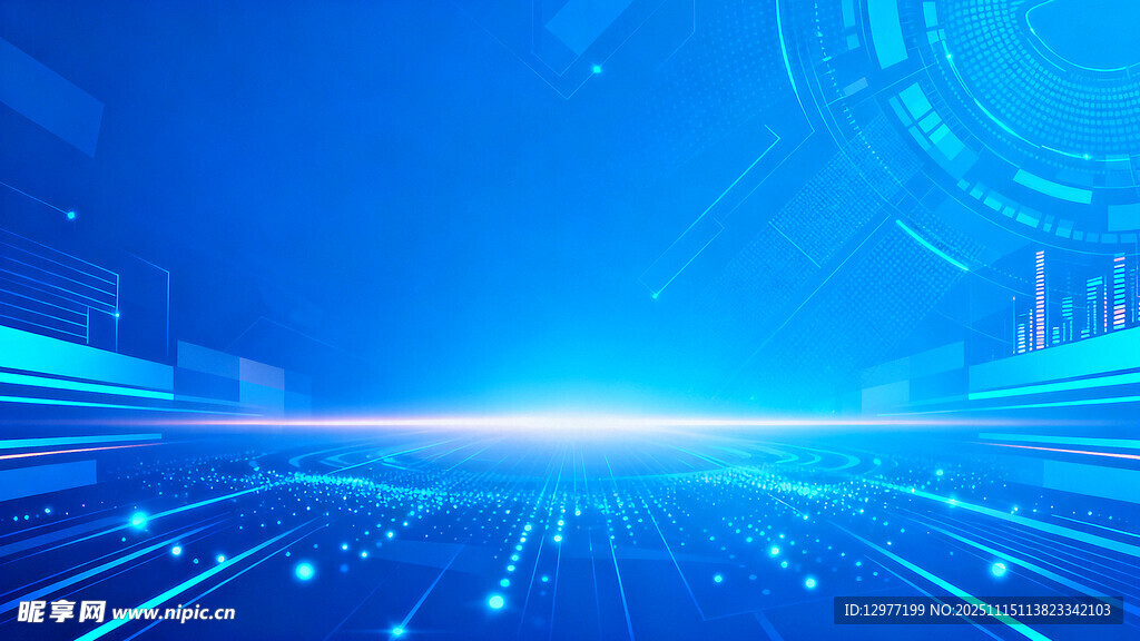 科技感蓝色未来线条背景