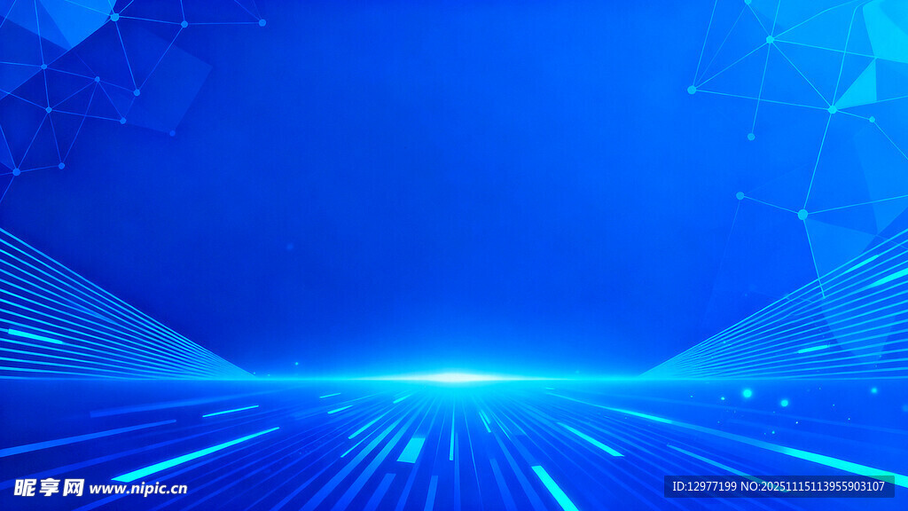 蓝色科技感光线背景图