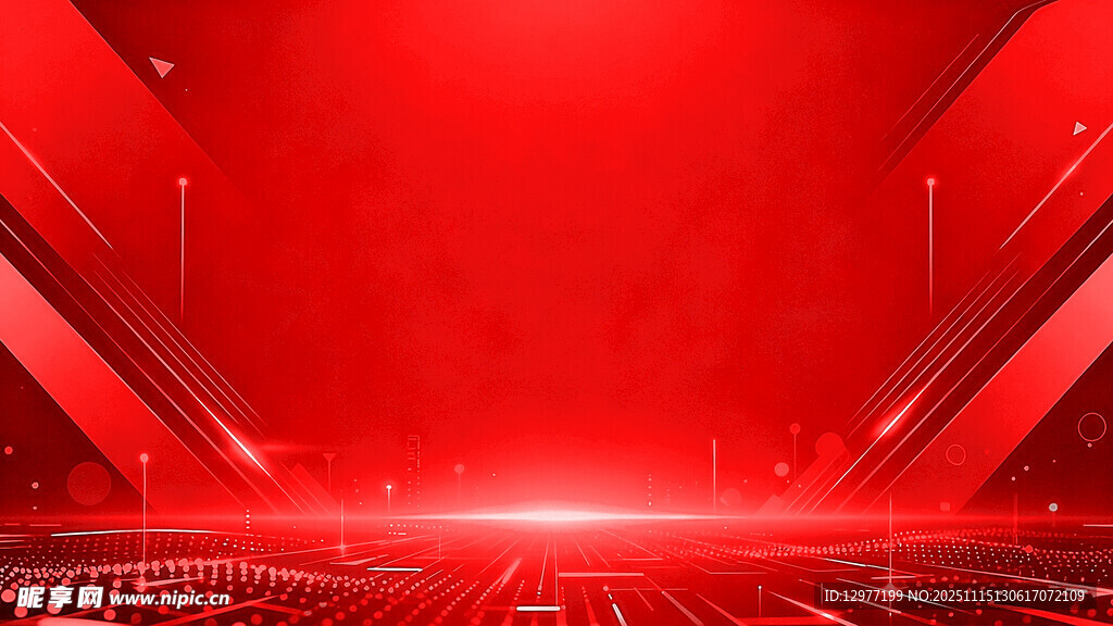 红色科技风未来感背景图