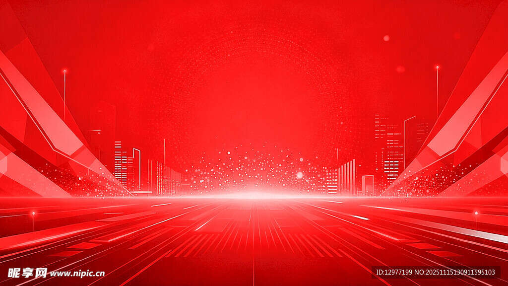 红色科技风未来感背景图