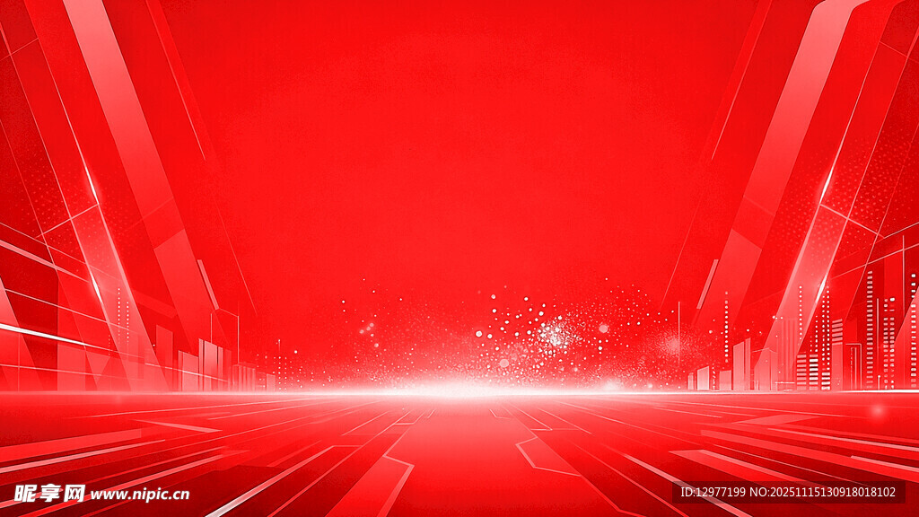 红色科技风未来感背景图