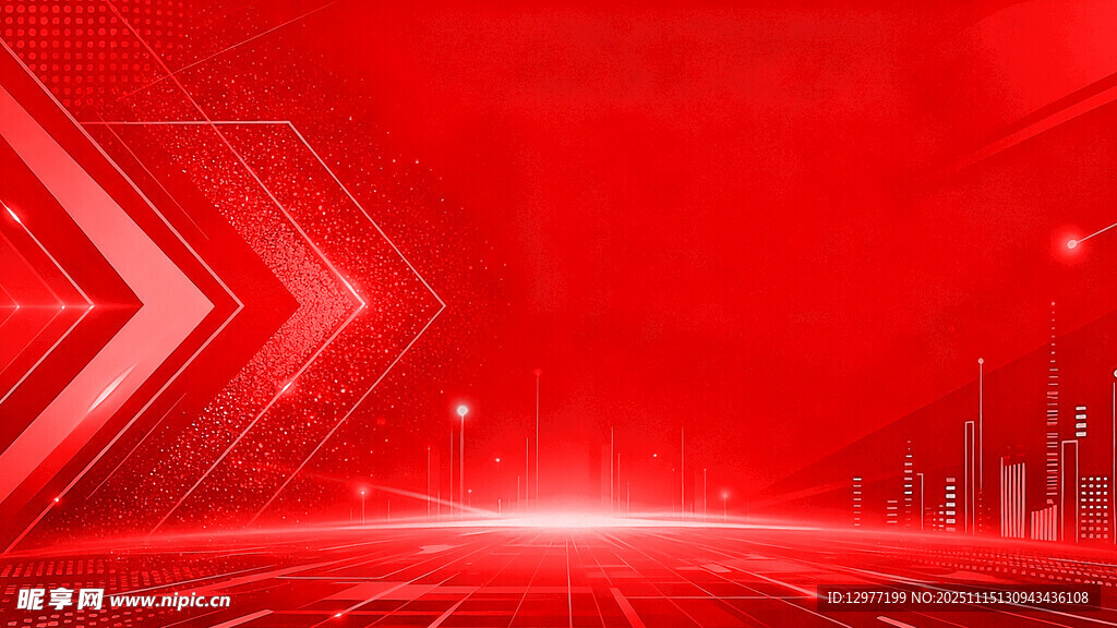 红色科技风未来感背景图