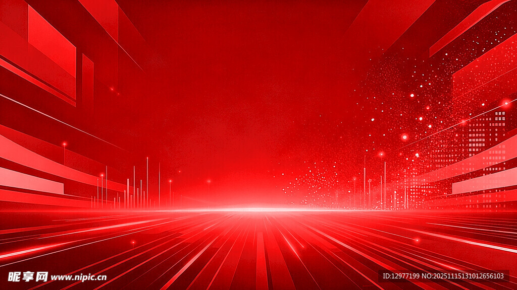 红色科技风未来感空间背景