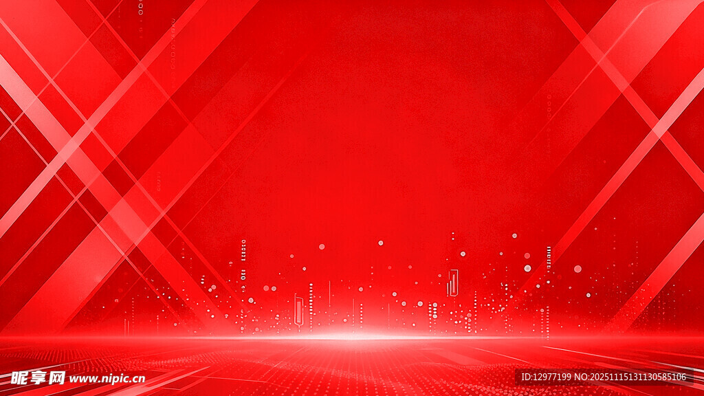 红色几何线条科技风背景