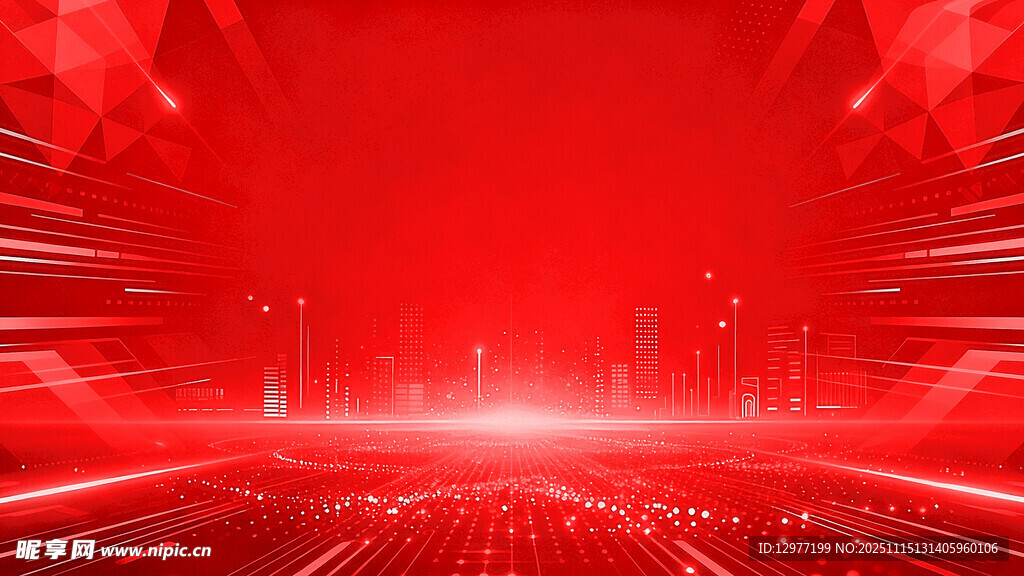 红色科技风未来感背景图
