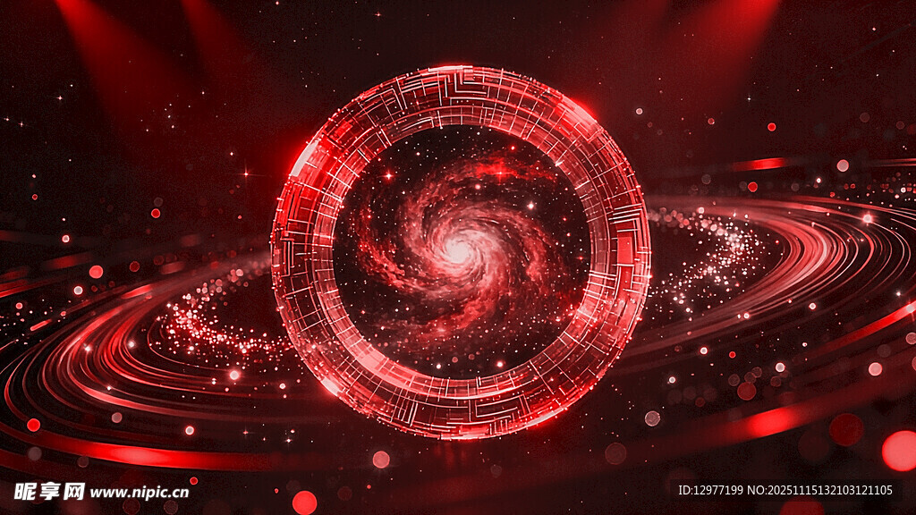 红色科幻旋涡背景图案
