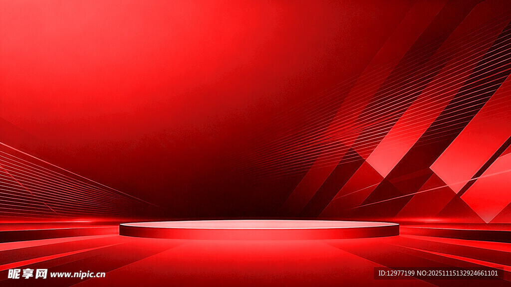 红色炫酷科技风背景图