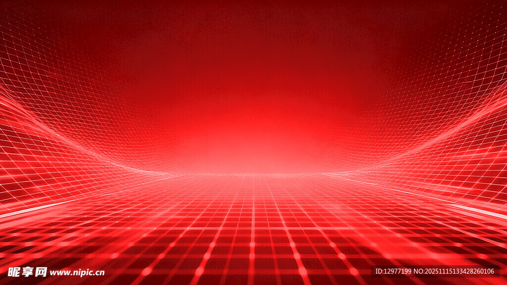 红色科技感光线背景图图片