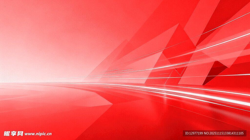 红色几何线条抽象背景图