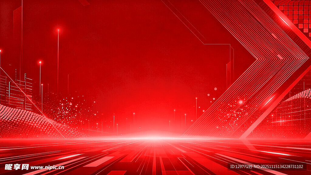 红色科技风未来感背景图图片