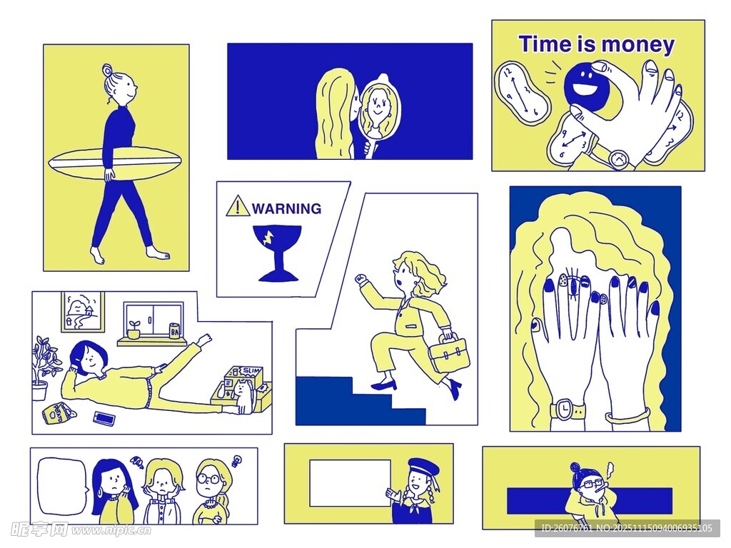 运动健身主题插画集合