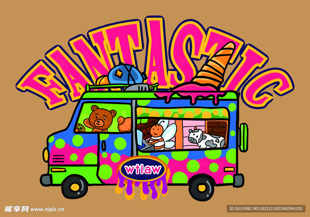 多彩宠物主题餐车白墨 直喷 烫