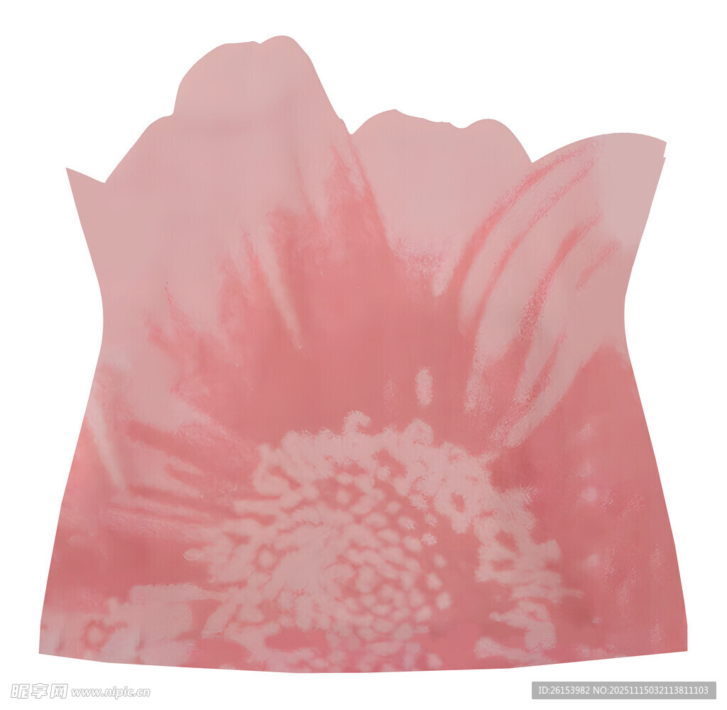 粉色花朵白墨直喷烫画