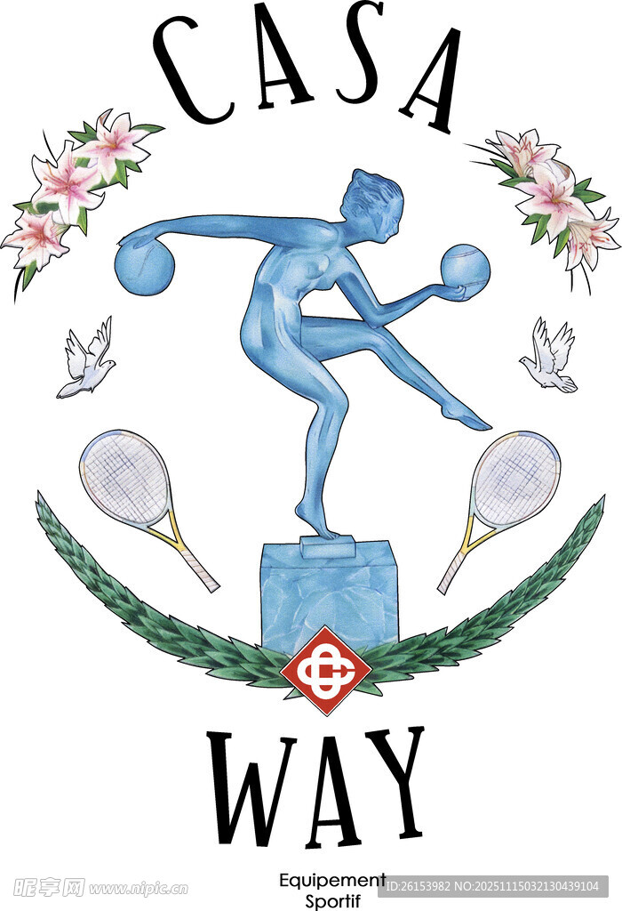 卡萨威运动主题标志设计 白墨 