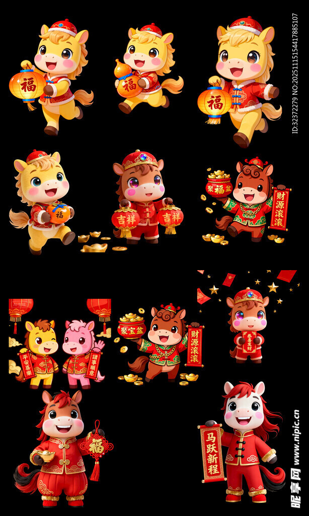 马年卡通形象集合