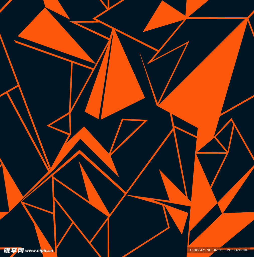 橙色几何碎片抽象背景图