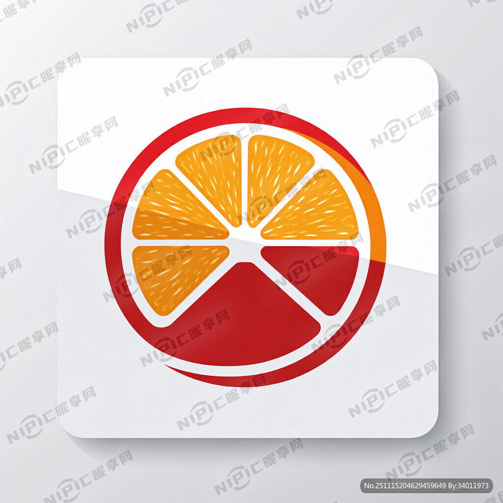 以红橙为主题 生成一个标识牌。