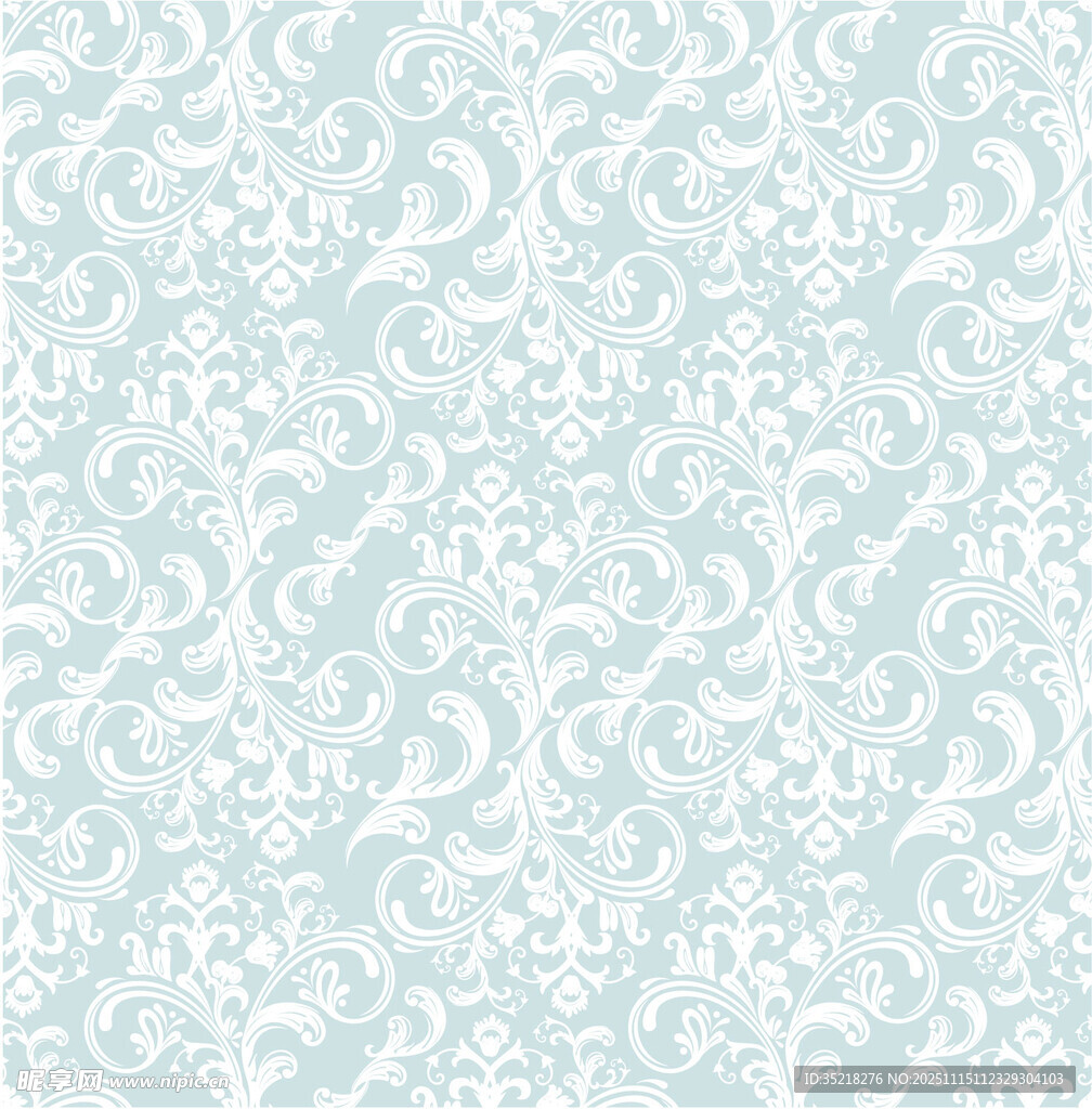 浅蓝色花纹无缝图案背景