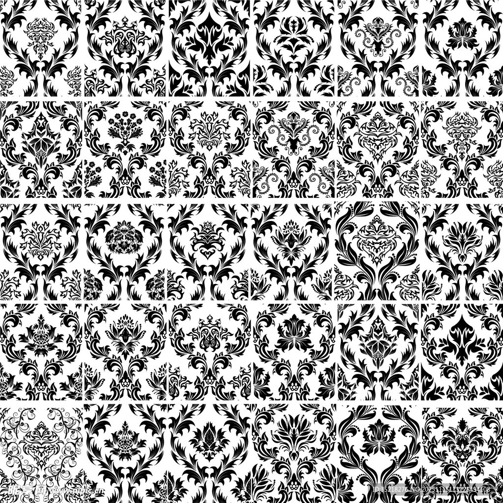 黑白几何花纹图案设计