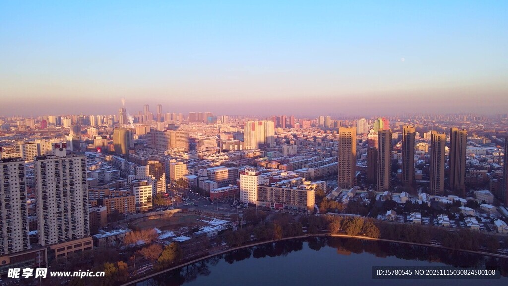 城市日出全景风光