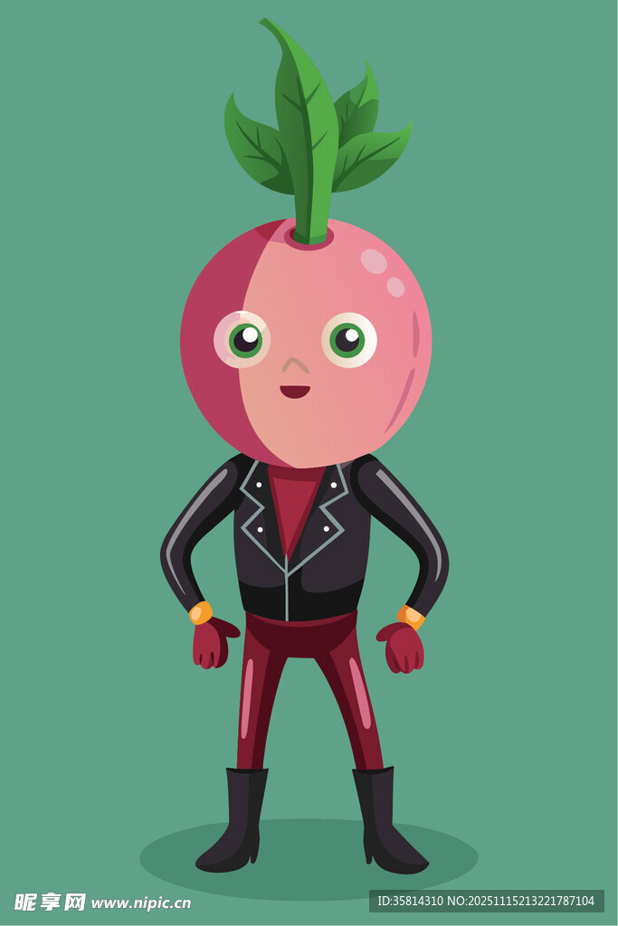 朋克风萝卜卡通形象