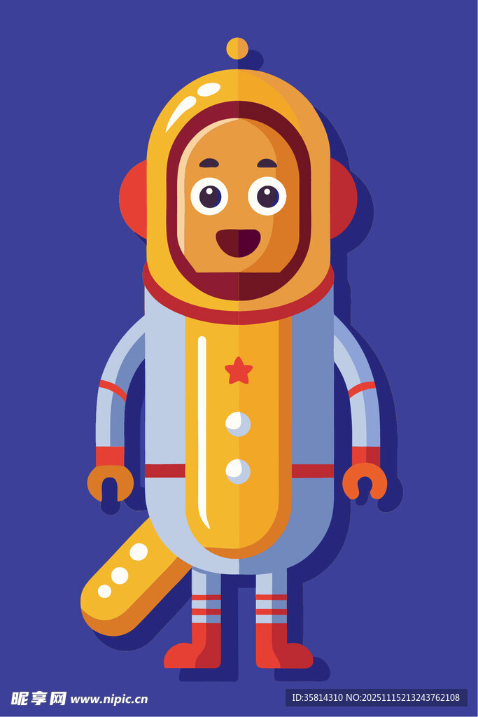 可爱卡通宇航员形象
