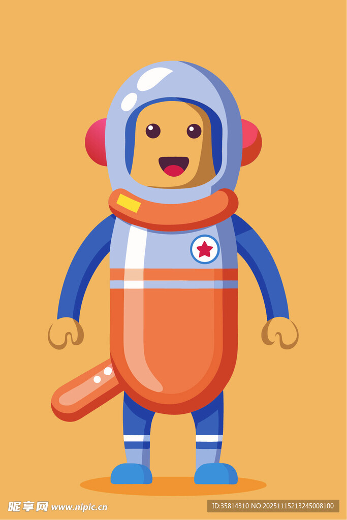 穿宇航服的可爱猴子