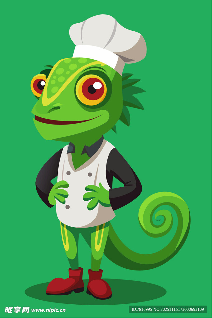 厨师变色龙卡通形象