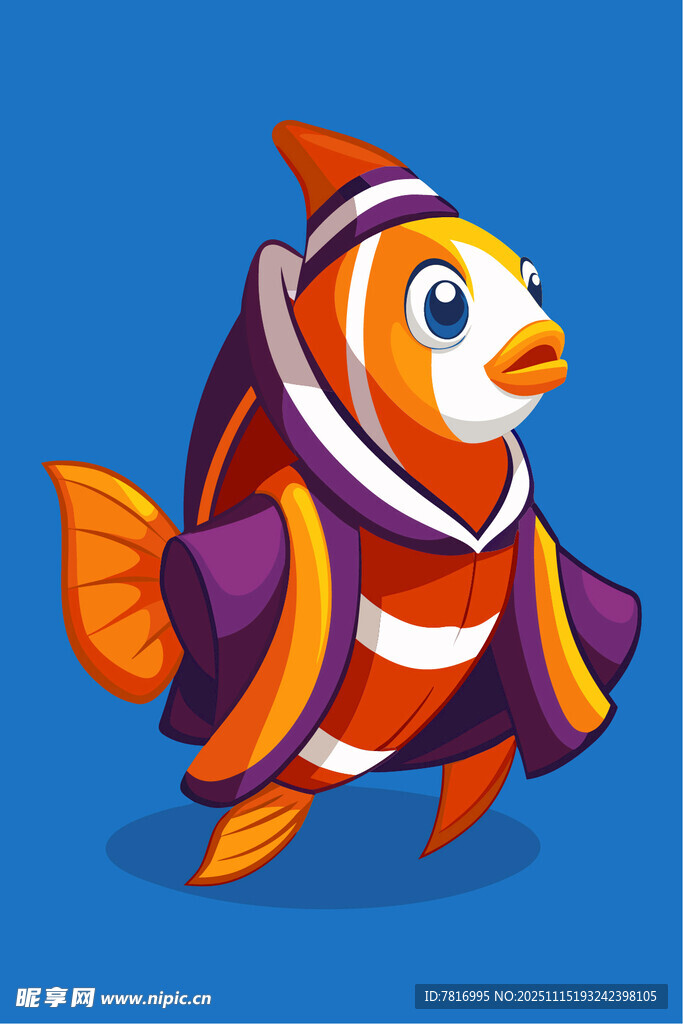 卡通宇航鱼形象