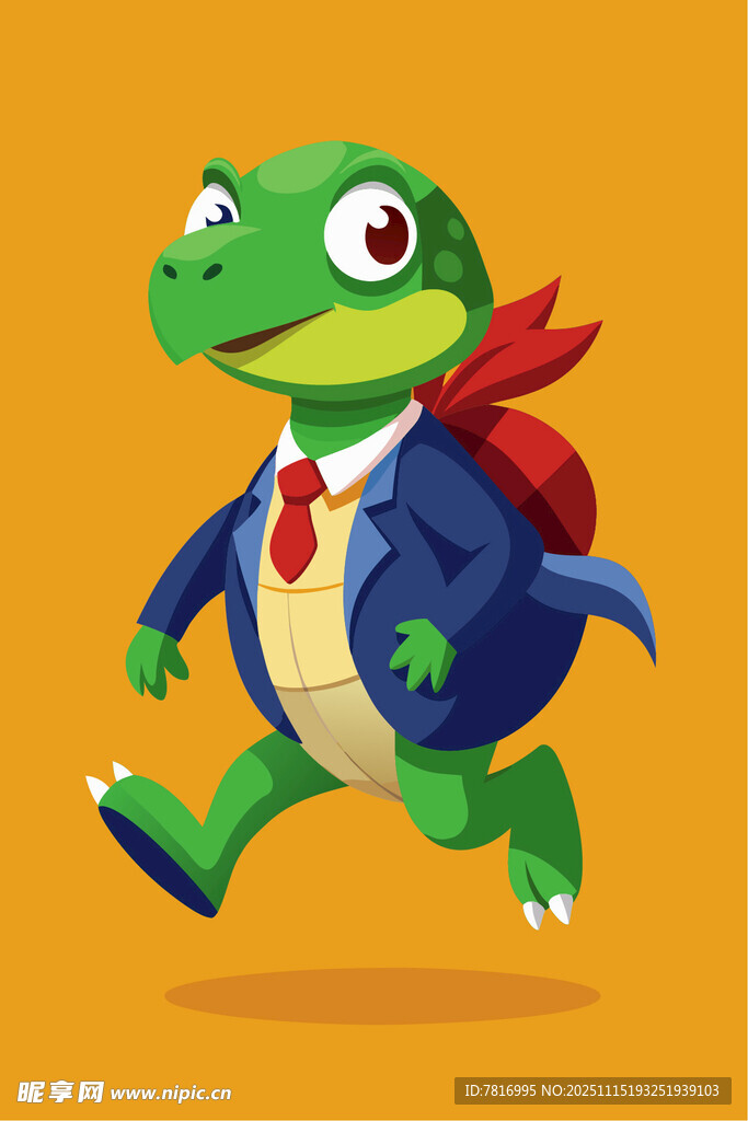 奔跑的西装小鳄鱼